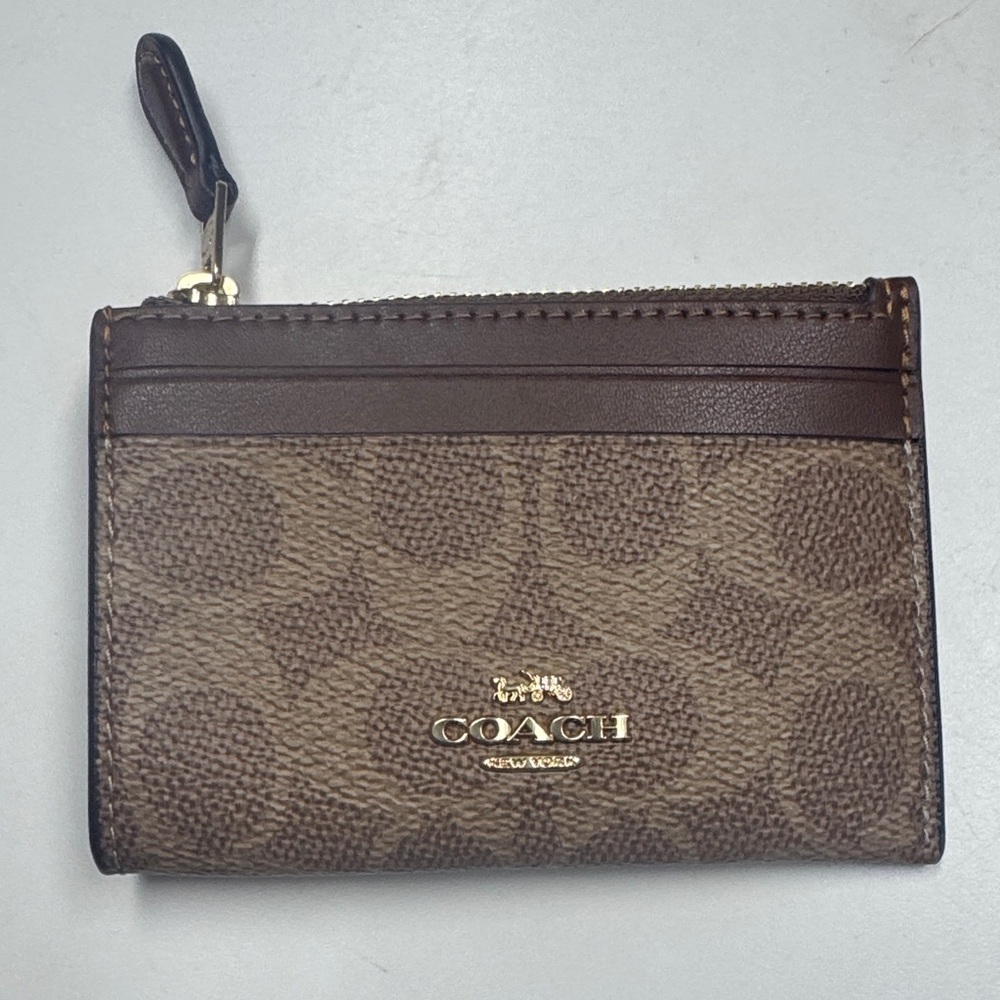 Coach Tan and Brown Card Holder